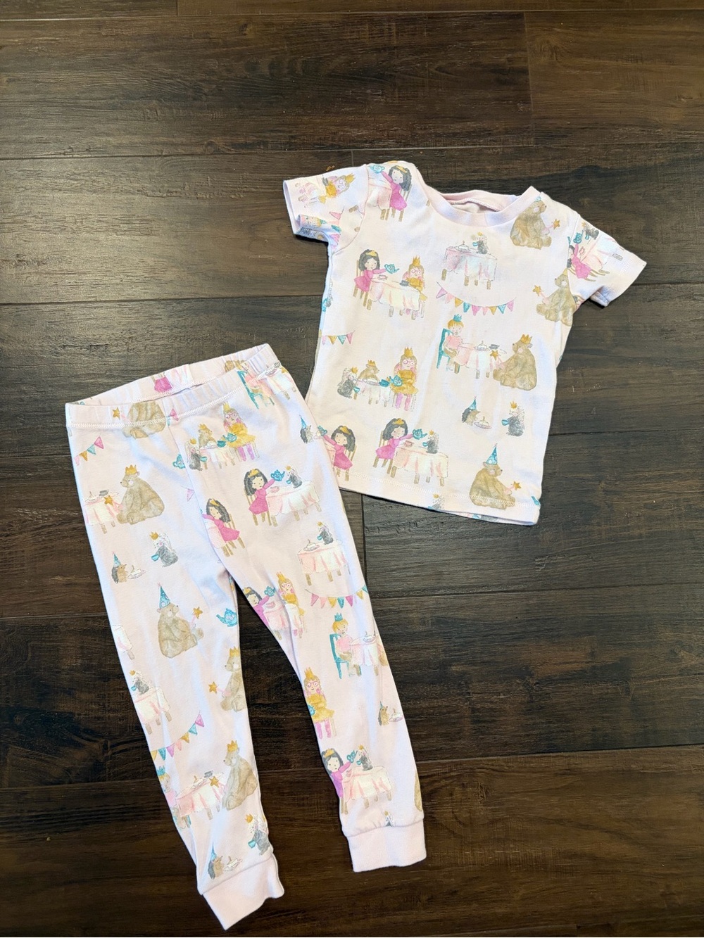 Burt’s Bees Baby Girls 2T Organic Cotton Tea Party Pajama Set Pink